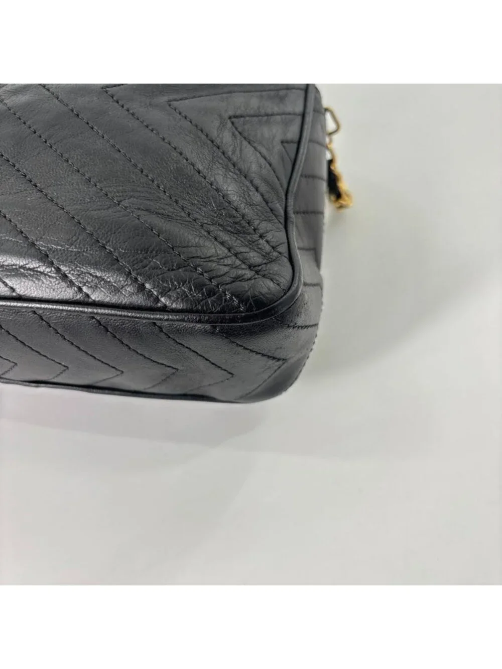 Chanel Stitch Lambskin Shoulder Bag Black